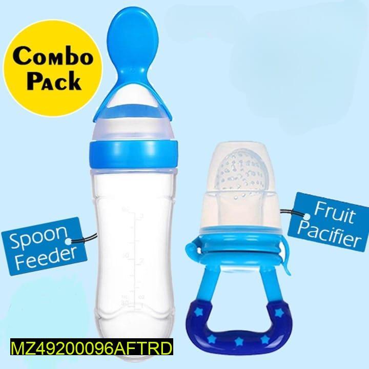 Combo Pack Baby Spoon Bottle And Fruit Pacifier