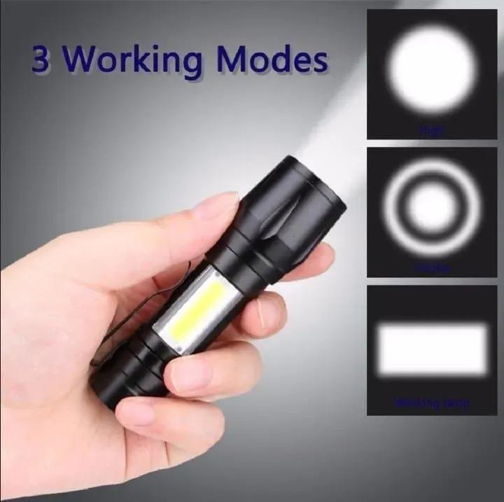 Easy To Use LED Rechargeable Torch - 1 Pc Durable Metal Flashlight