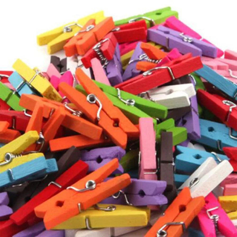 Multicolour Wooden Pegs For Arts and Crafts