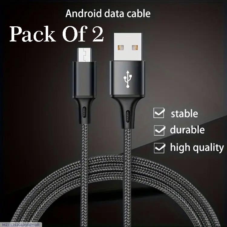 Multicolor Copper Core Charging Cable - Pack of 2